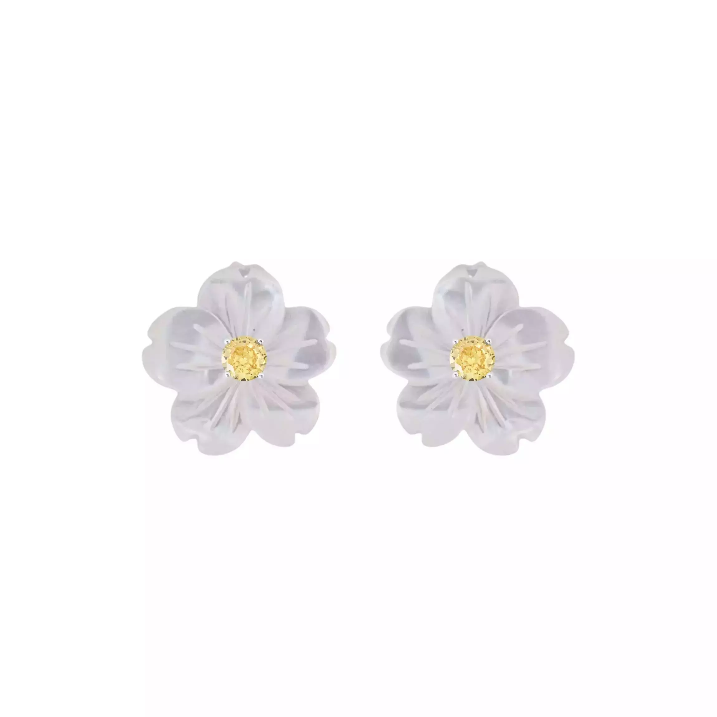 Brinco Flor Madrepérola Ponto de Luz