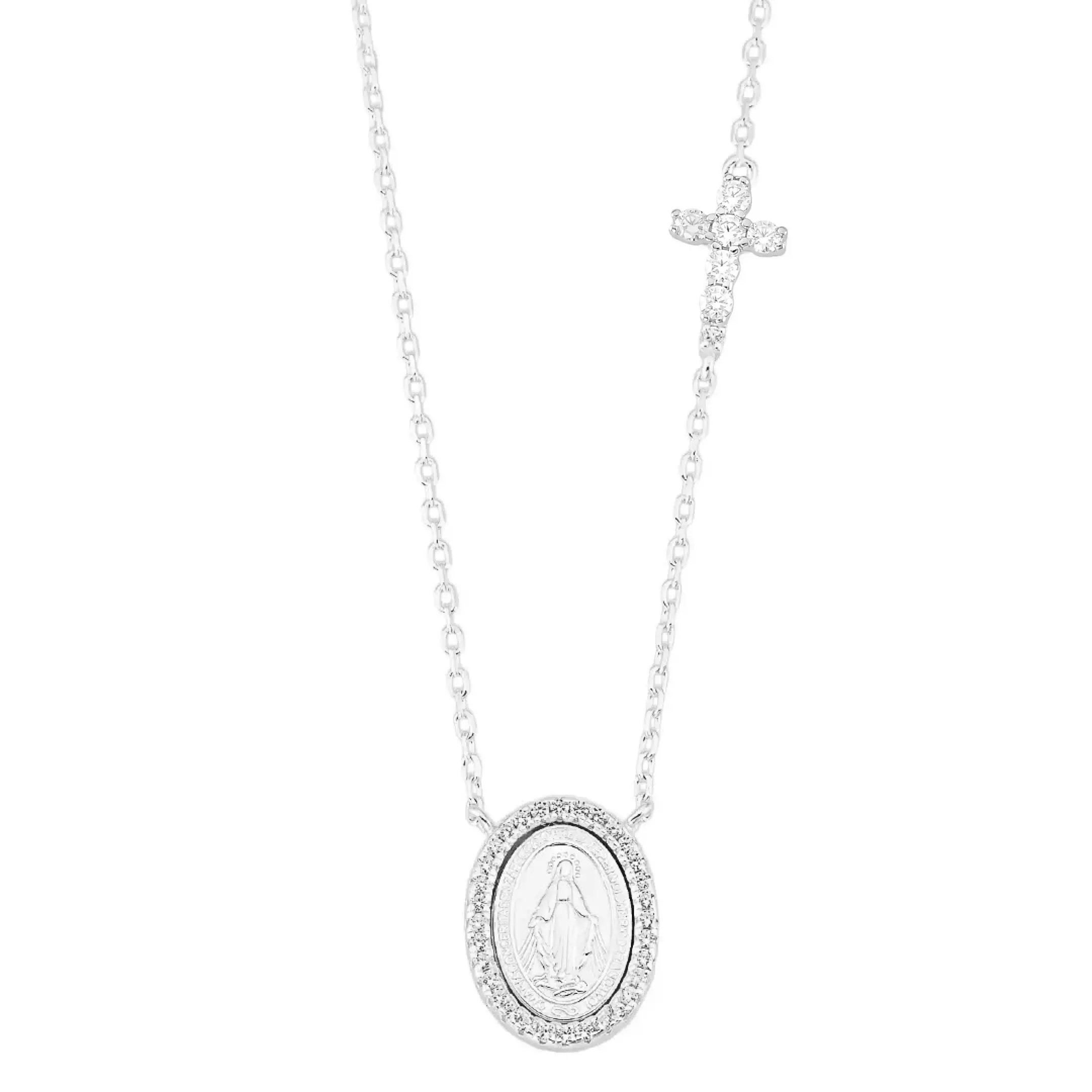 Colar Nossa Senhora Cravejada Cruz