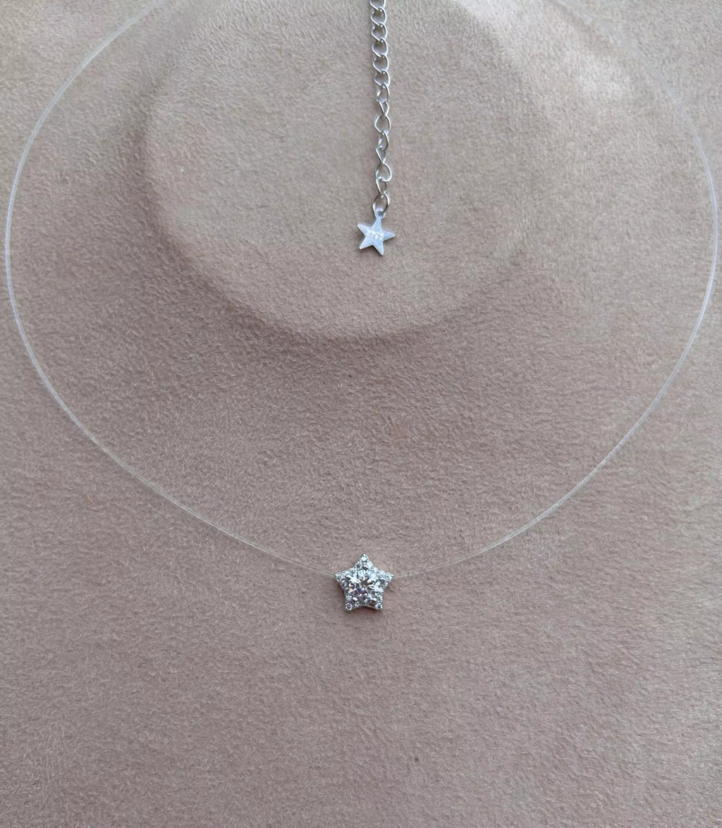 Colar Nylon Estrela Branca